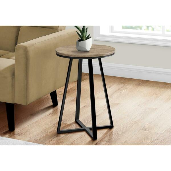 Daphnes Dinnette 22 in. Dark Taupe & Black Metal Accent Table DA3067022